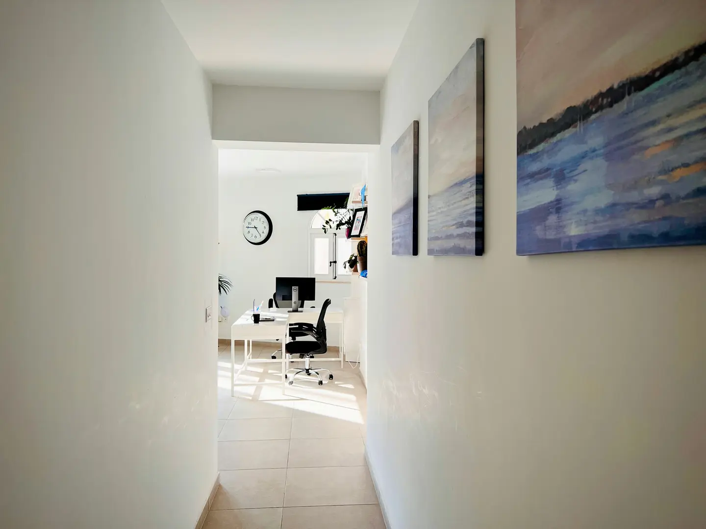 Resilient commercial floor finish in an interior circulation space