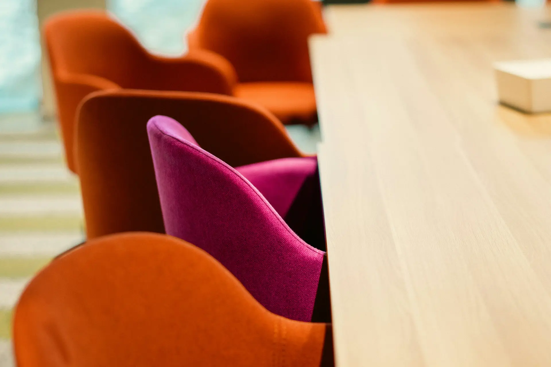 Formal boardroom with a meeting table in a commercial office